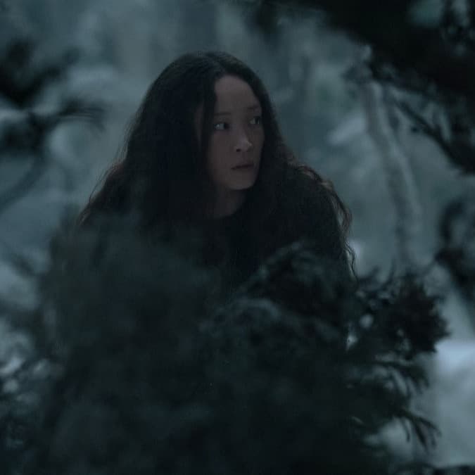 Darby from No Exit hiding in the trees
