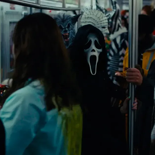 Ghostface staring at you on the subway